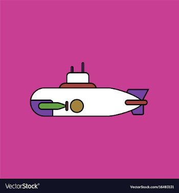 Flat icon design collection military submarine vector image