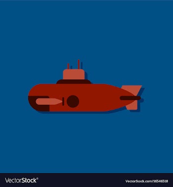 Flat icon design collection military submarine vector image