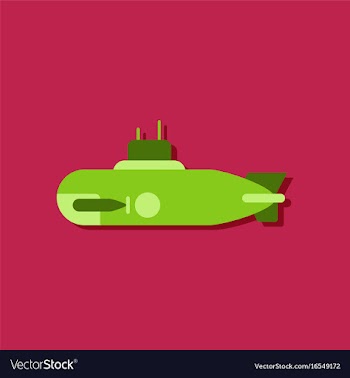 Flat icon design collection military submarine vector image