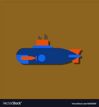 Flat icon design collection military submarine vector image