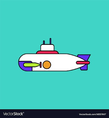 Flat icon design collection military submarine vector image