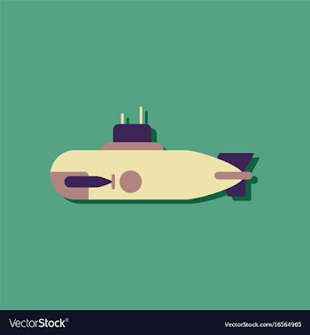 Flat icon design collection military submarine vector image