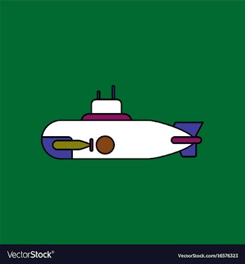 Flat icon design collection military submarine vector image