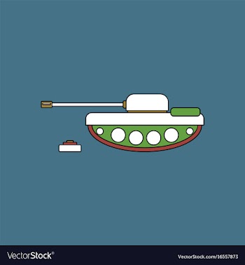 Flat icon design collection military tank and mine vector image