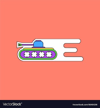 Flat icon design collection military tank high vector image
