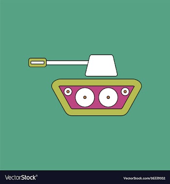 Flat icon design collection military tank vector image