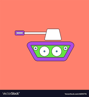 Flat icon design collection military tank vector image