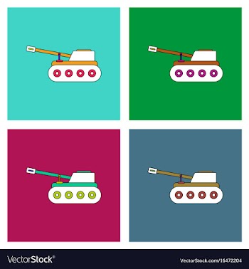 Flat icon design collection military tank vector image