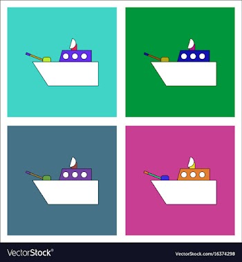 Flat icon design collection military warship vector image