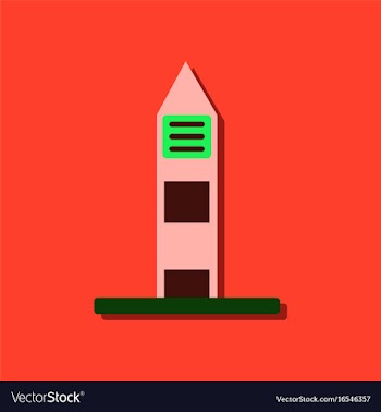Flat icon design collection military watchtower vector image