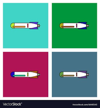 Flat icon design collection military weapon vector image
