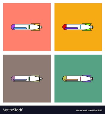 Flat icon design collection military weapon vector image