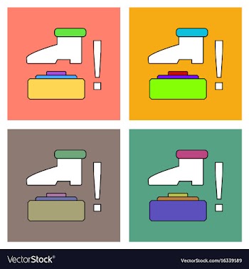 Flat icon design collection mine and foot vector image