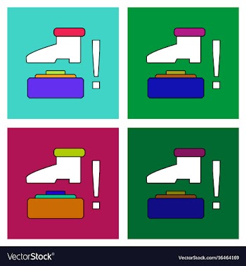 Flat icon design collection mine and foot vector image