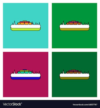 Flat icon design collection mine on ground vector image