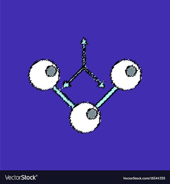 Flat icon design collection molecule and arrows vector image