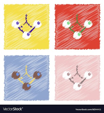 Flat icon design collection molecule and arrows vector image