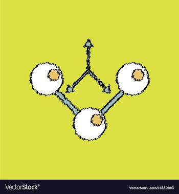 Flat icon design collection molecule and arrows vector image
