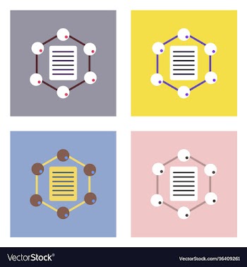 Flat icon design collection molecule and lattice vector image