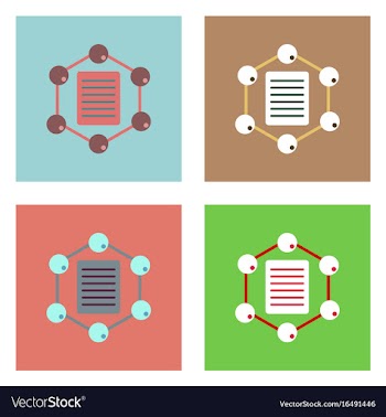 Flat icon design collection molecule and lattice vector image