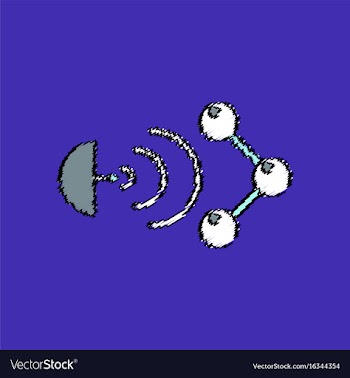 Flat icon design collection molecule and satellite vector image