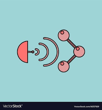 Flat icon design collection molecule and satellite vector image