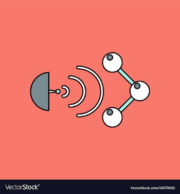Flat icon design collection molecule and satellite vector image