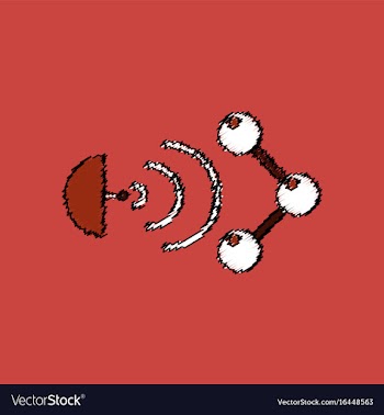 Flat icon design collection molecule and satellite vector image