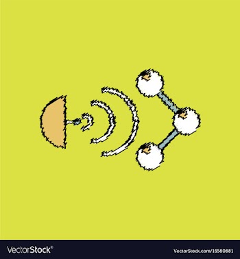 Flat icon design collection molecule and satellite vector image