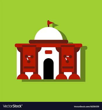 Flat icon design collection molecule institute in vector image