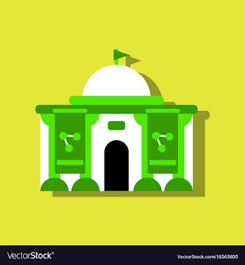 Flat icon design collection molecule institute in vector image