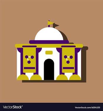 Flat icon design collection molecule institute in vector image