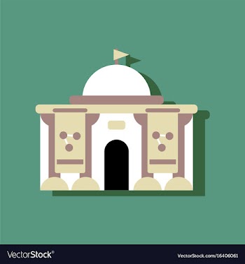 Flat icon design collection molecule institute in vector image