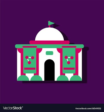 Flat icon design collection molecule institute in vector image