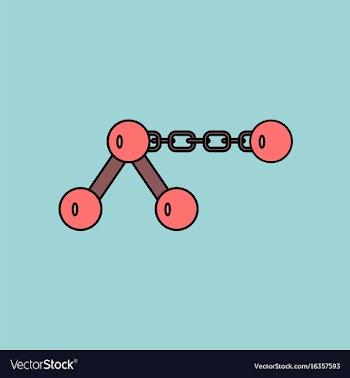 Flat icon design collection molecule on the chain vector image