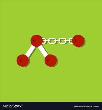 Flat icon design collection molecule on the chain vector image