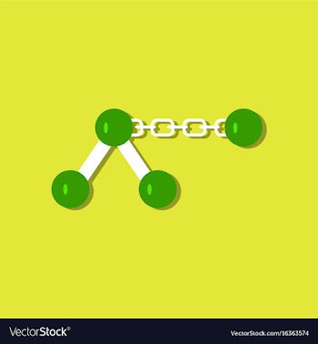 Flat icon design collection molecule on the chain vector image