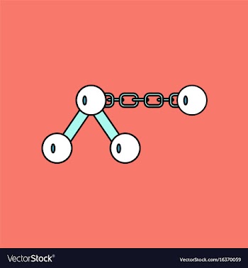 Flat icon design collection molecule on the chain vector image