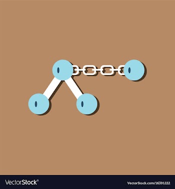 Flat icon design collection molecule on the chain vector image