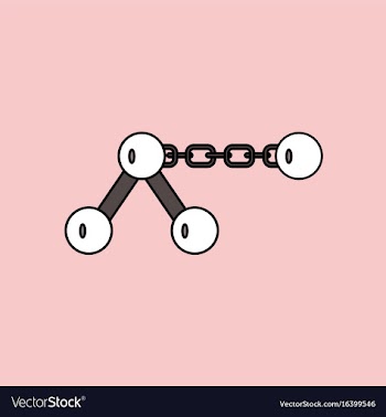 Flat icon design collection molecule on the chain vector image