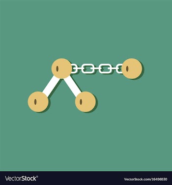 Flat icon design collection molecule on the chain vector image