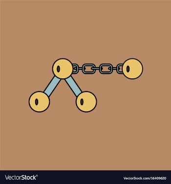 Flat icon design collection molecule on the chain vector image