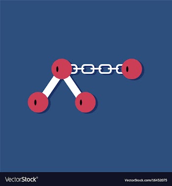 Flat icon design collection molecule on the chain vector image
