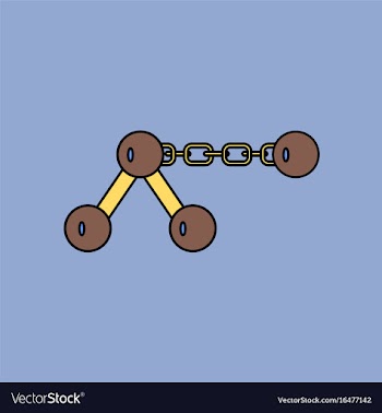 Flat icon design collection molecule on the chain vector image
