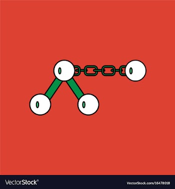 Flat icon design collection molecule on the chain vector image