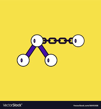 Flat icon design collection molecule on the chain vector image