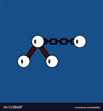 Flat icon design collection molecule on the chain vector image