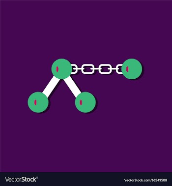 Flat icon design collection molecule on the chain vector image