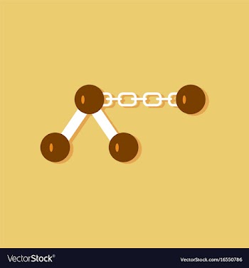 Flat icon design collection molecule on the chain vector image