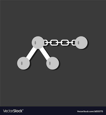 Flat icon design collection molecule on the chain vector image